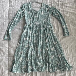 Little Sleepies Teal and White Patterned Dress
